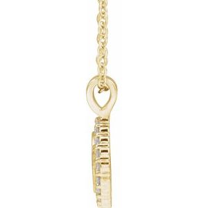 14K Yellow Gold Round 1.2Mm G-H I1 1/8 Ctw Natural Diamond Engravable Necklace, Length: 18 In