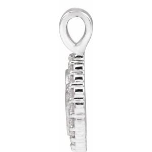 14K White Gold Round 1.2Mm G-H I1 1/8 Ctw Natural Diamond Engravable Pendant