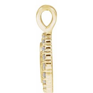 14K Yellow Gold Round 1.2Mm G-H I1 1/8 Ctw Natural Diamond Engravable Pendant