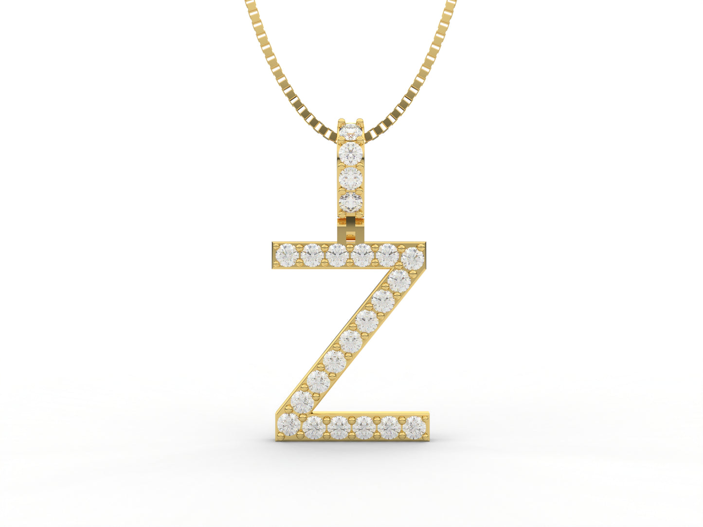 14K Yellow Gold Lab Grown Diamond Initial Charm