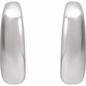 Sterling Silver 19.2 X 19.2 Mm Pair Friction Backs Included Polished Hoop Earrings
