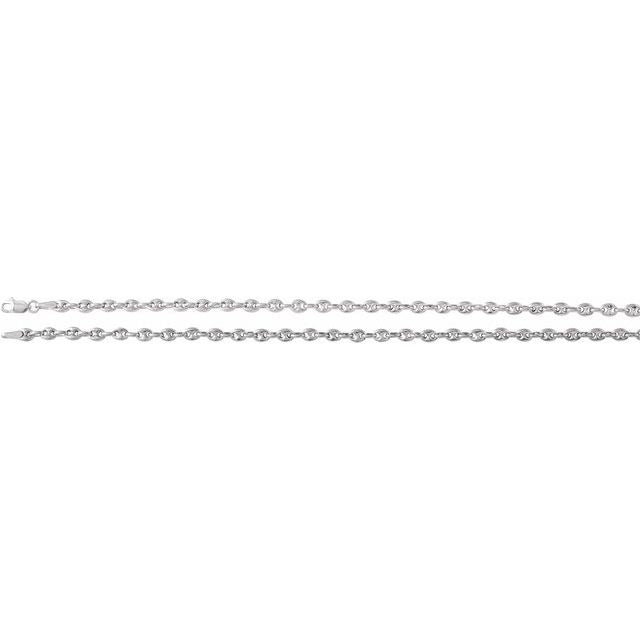 Sterling Silver Anchor 3.8 Mm 20 In Lobster Clasp Polished Puffed Anchor Chain