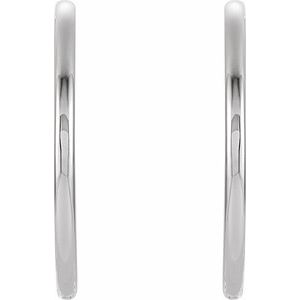 Platinum Pair Hinged Earrings, Length: 38.75 Mm, Thickness: 2.6 Mm