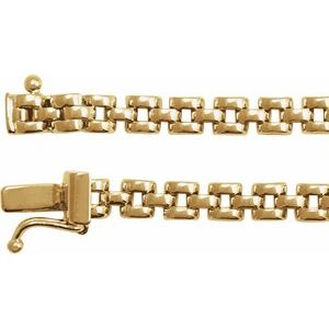 14K Yellow Gold Panther Chain, Length: 6 1/2 In, Width: 4 Mm