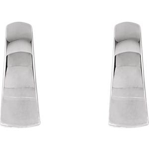Sterling Silver Pair Hinged Earrings, Length: 10.25 Mm, Thickness: 4 Mm