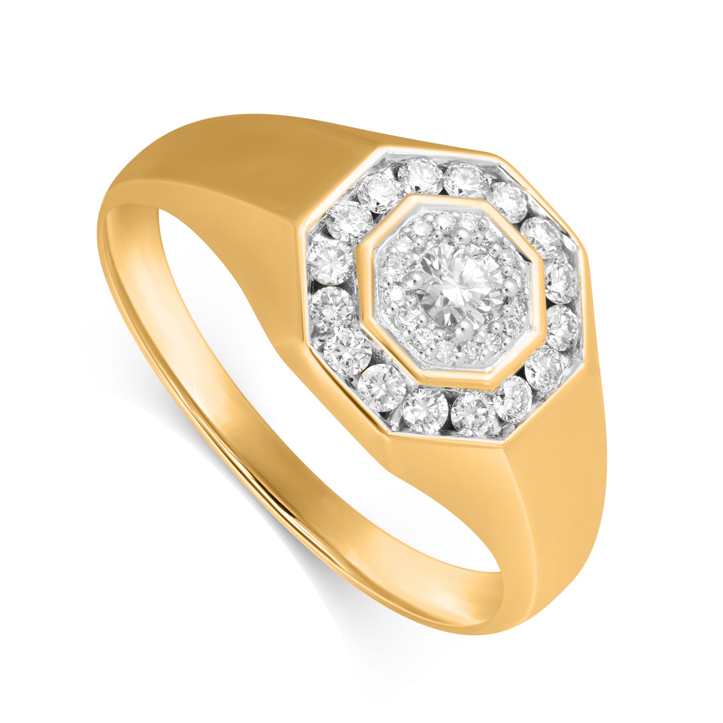 14K Yellow Gold 0.50 Cttw Lab Grown Diamond Mens Ring