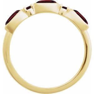 14K Yellow Gold Natural Mozambique Garnet & Natural Mozambique Garnet Stackable Ring Size 7