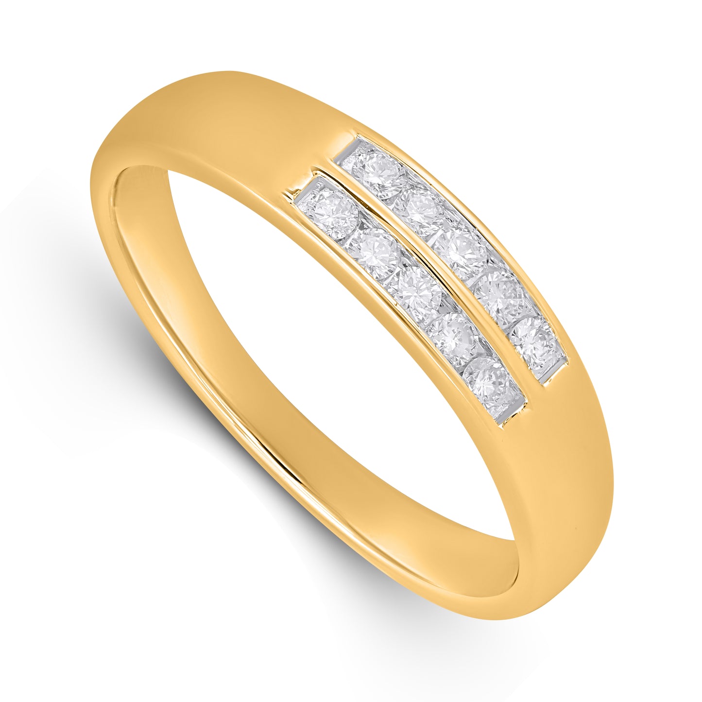 14K Yellow Gold 0.25 Cttw Lab Grown Diamond Mens Ring