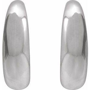 Sterling Silver 14.4 X 14.4 Mm Pair Friction Backs Included Polished Hoop Earrings