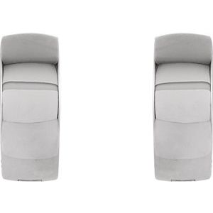 Sterling Silver Pair Hinged Hoop Earrings, Length: 14 Mm, Thickness: 5 Mm
