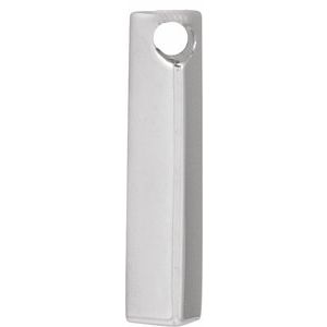 14K Yellow Or White Or Rose Gold Or Sterling Silver Or Platinum Polished Engravable Three-Sided Bar Pendant