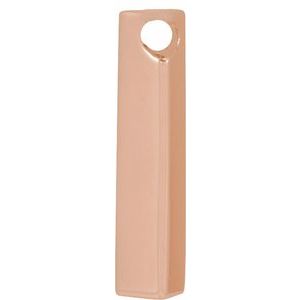 14K Yellow Or White Or Rose Gold Or Sterling Silver Or Platinum Polished Engravable Three-Sided Bar Pendant