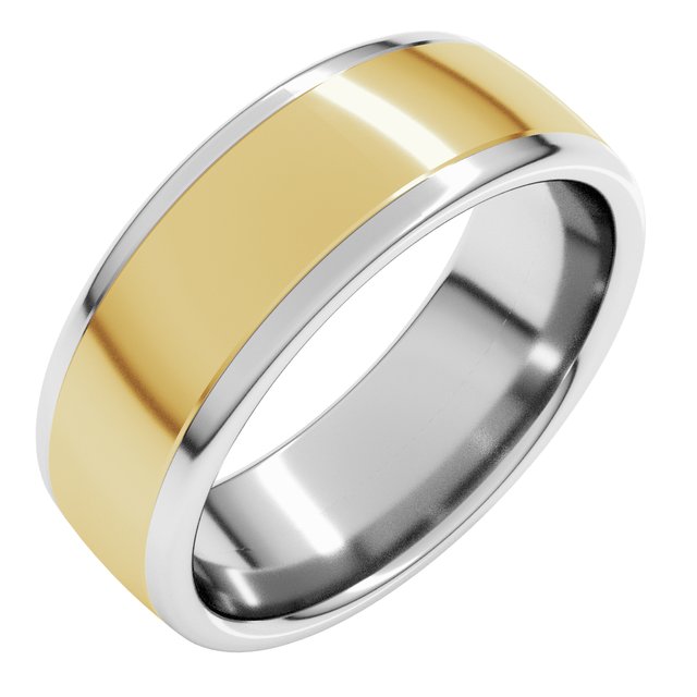 14K White/Rose Or Yellow/White Gold Standard Comfort-Fit European-Style Band