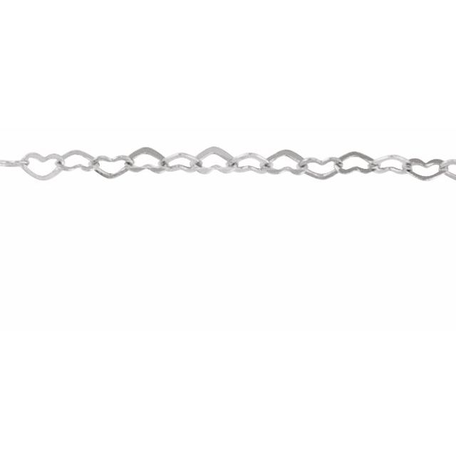 14K Yellow Or White Or Rose Gold Or Sterling Silver 1.9 Mm Polished Flat Heart Chain
