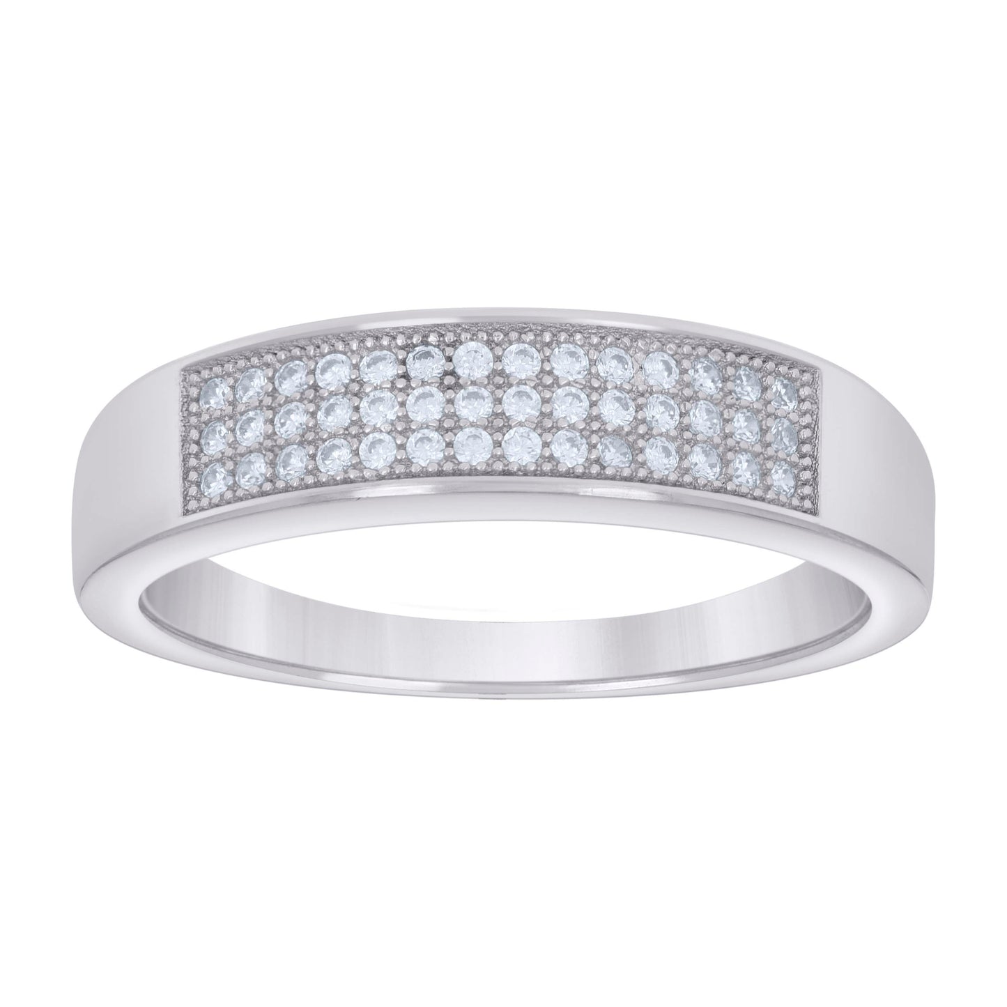 Sterling Silver Mens 0.30ct Moissanite Fashion Bridal Anniversary Engagement Wedding Band Ring