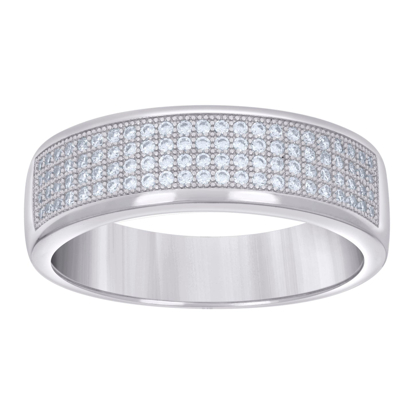 Sterling Silver Mens 0.60ct Moissanite Fashion Bridal Anniversary Engagement Wedding Band Ring