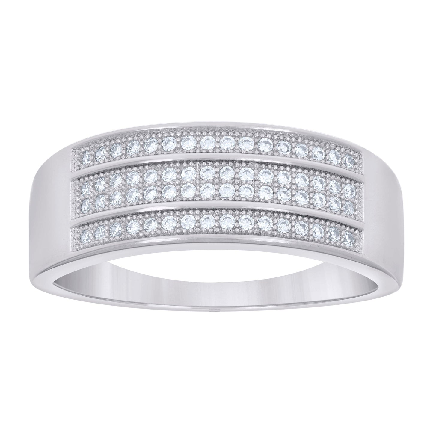 Sterling Silver Mens 0.50ct Moissanite Fashion Bridal Anniversary Engagement Wedding Band Ring