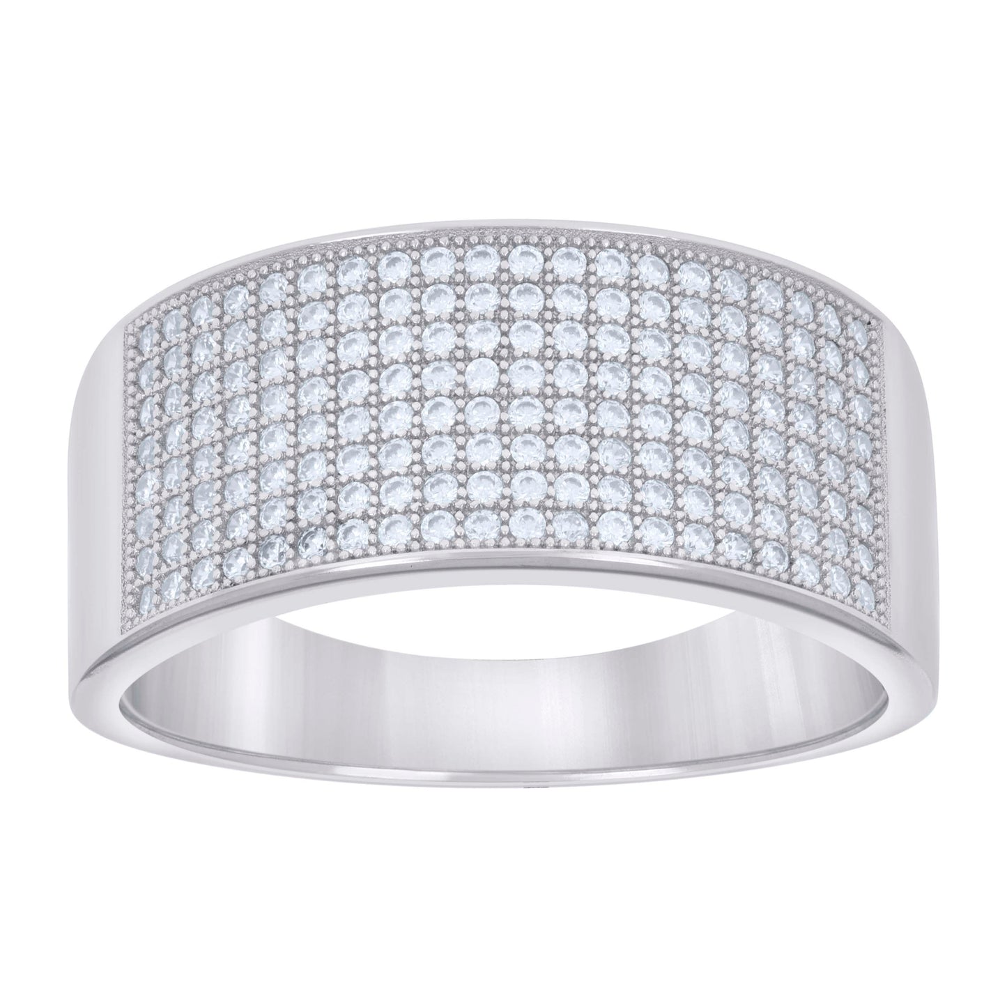 Sterling Silver Mens 1.12ct Moissanite Fashion Bridal Anniversary Engagement Wedding Band Ring