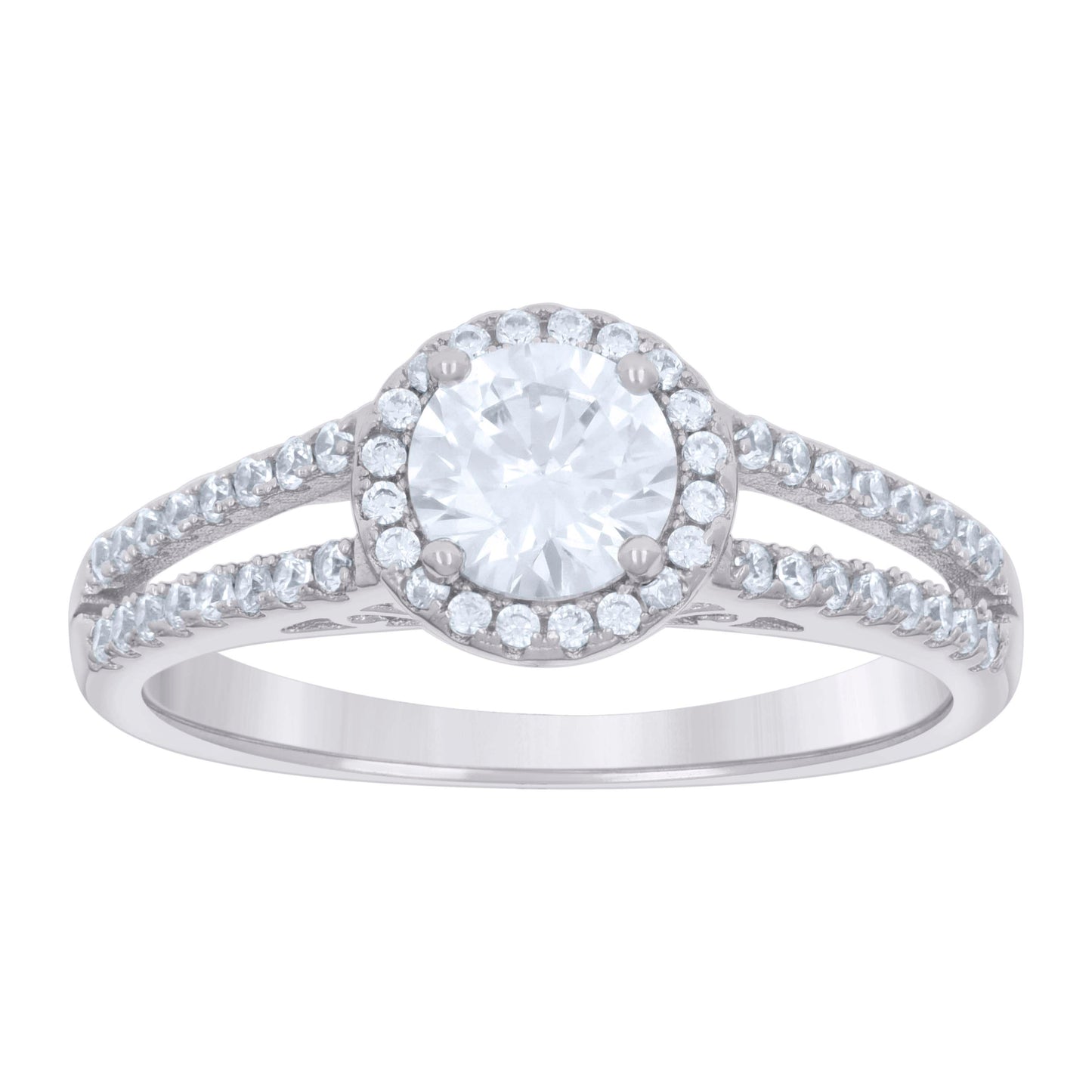 Sterling Silver Womens 1.30ct Moissanite Bridal Anniversary Engagement Wedding Ring