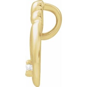 14K Yellow Gold 14.75 X 10 Mm Polished .03 Ct Natural Diamond Mother And Child Slide Pendant