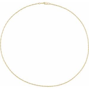 10K Yellow Or White Or Rose Gold 1.5 mm Rope Chain