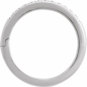 14K White Gold 1/5 CTW Natural Diamond CLIQ? Hinged Adjustable Anniversary Band Size 7