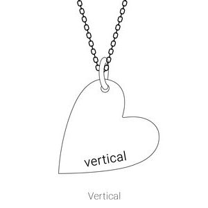 Sterling Silver 14.42 X 11.78 Mm Polished Engravable Sideways Heart Pendant