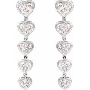 14K White Gold Heart 4.5 X 5.3 Mm 2 3/4 Ctw Lab-Grown Diamond Dangle Earrings