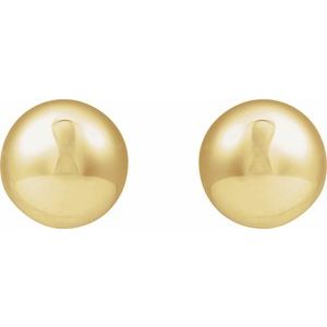 14K Yellow Gold 18 X 18 Mm Pair Friction Backs Polished Electroform Domed Drop Earrings