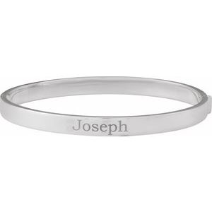 Sterling Silver 6 Mm 7 In Polished Flat Tube Hinged Bangle