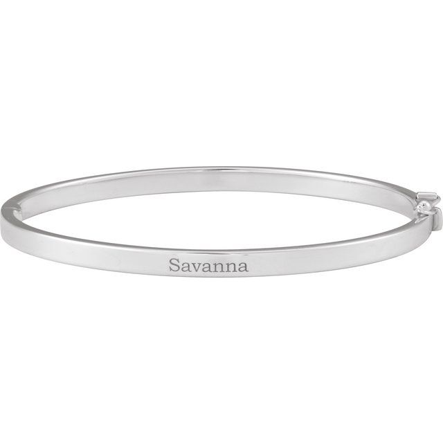 Sterling Silver 4 Mm 7 In Polished Flat Tube Hinged Bangle