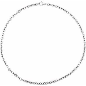 Titanium Lobster Clasp Diamond Cut Cable Chain, Length: 20 In, Width: 5.5 Mm
