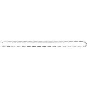 Titanium Lobster Clasp Curbed Figaro Chain, Length: 24 In, Width: 3.6 Mm