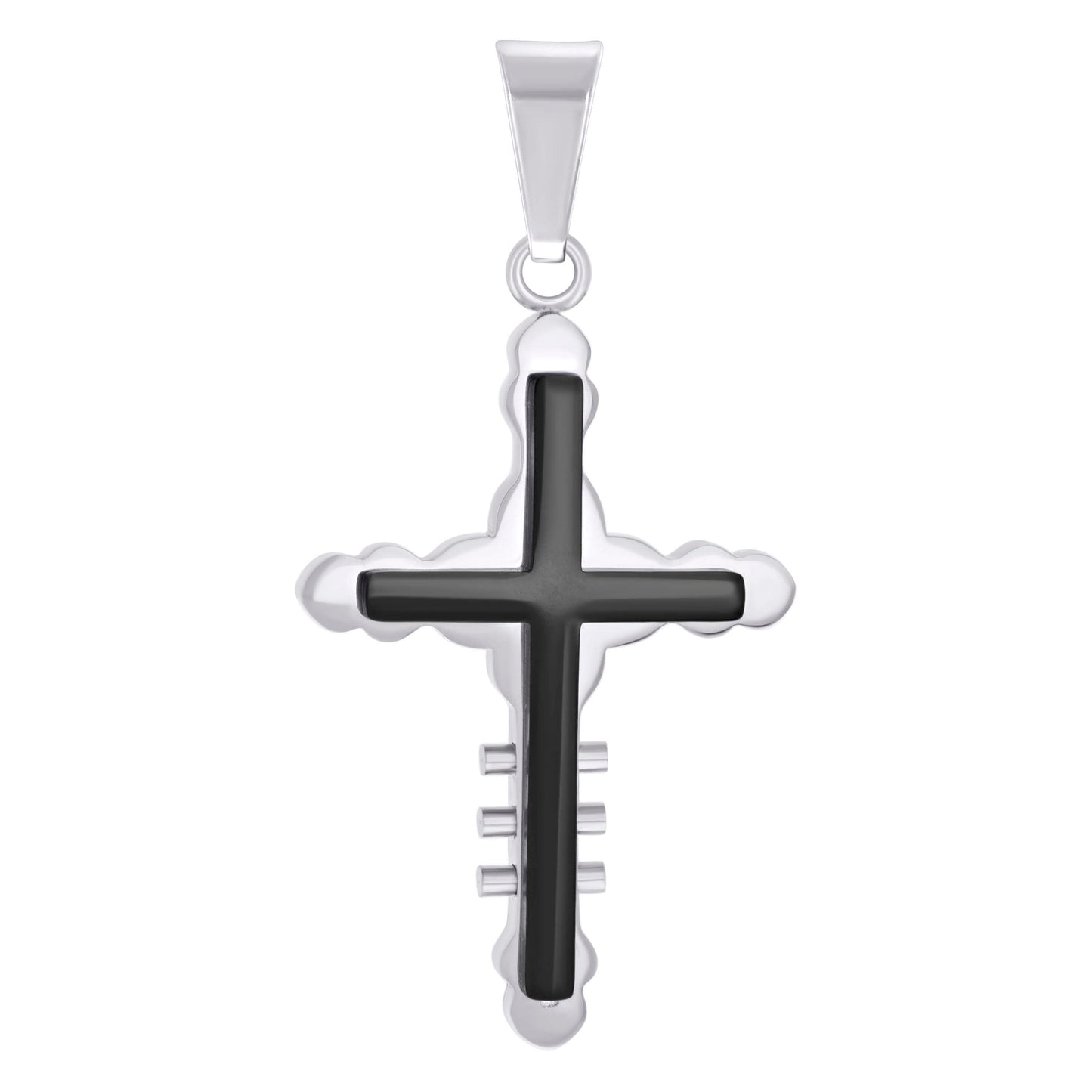 Stainless Steel Mens Cross Religious Charm Pendant
