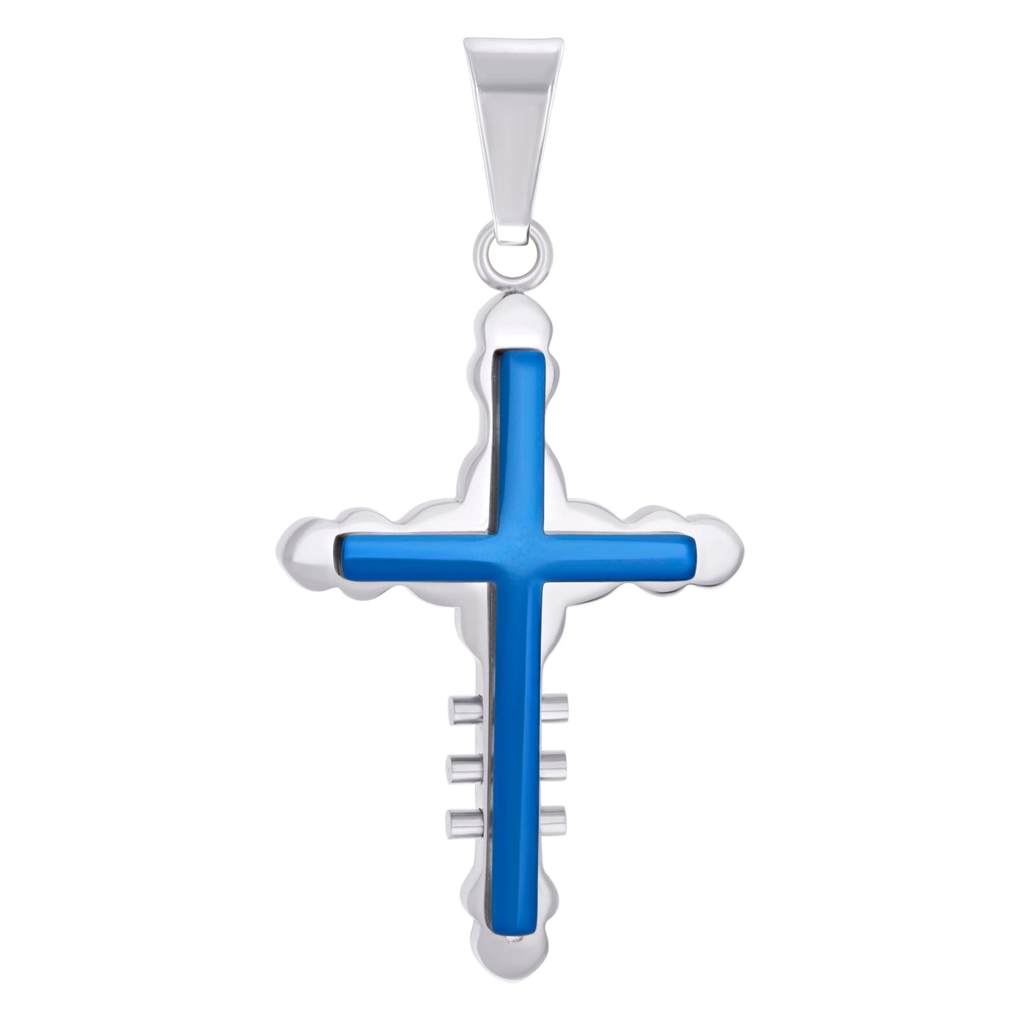 Stainless Steel Mens Cross Religious Charm Pendant