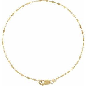 14K Yellow Or White Or Rose Gold Or Sterling Silver 1.5 Mm Lobster Clasp Keyhole 7" Chain