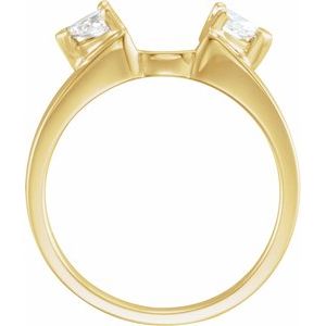 14K Yellow Gold Pear 4 X 2.5 Mm 1/5 Ctw Natural Diamond Wrap-Style Enhancer Size 6