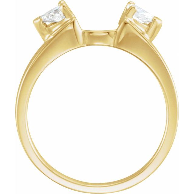 14K Yellow Gold Pear 4 X 2.5 Mm Polished 1/5 Ctw Lab-Grown Diamond Wrap-Style Enhancer, Size 6