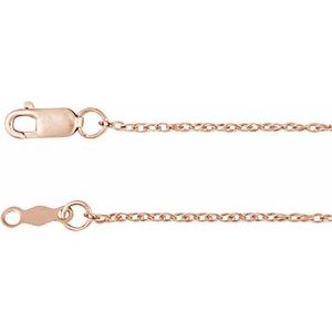 10K Yellow Or White Or Rose Gold 1.25 mm Rope Chain