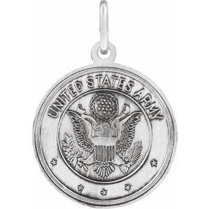 Sterling Silver 18 Mm Polished St. Christopher/Us Army Medal