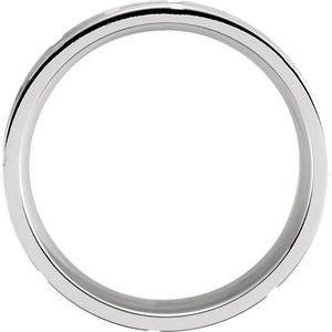 14K White Gold Comfort-Fit Grooved Band Size 8