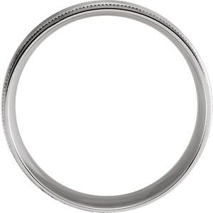 10K White Gold 8 8 Mm Polished Light Weight Comfort-Fit Grooved Milgrain Band Size 8