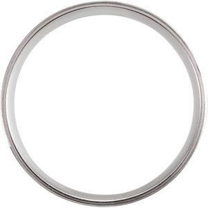 10K White Gold 6 Mm Polished Grooved Band With Satin Finish Size 12