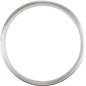 18K White Gold 6 Mm Polished Light Weight Beveled Milgrain Band Size 10