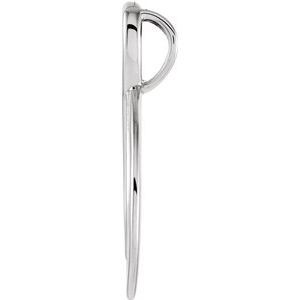 Sterling Silver 22 X 11 Mm Polished Freeform Pendant