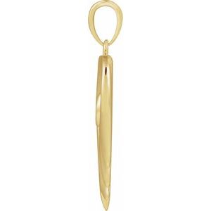 14K Yellow Gold Round 3 Mm Freshwater Pearl Heart Pendant With Engraving I'll Hold You In My Heart