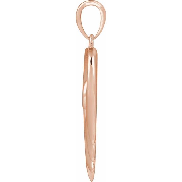 14K Rose Gold 3 Mm Polished Cultured Freshwater Pearl Heart Pendant With Engraving I'll Hold You In My Heart