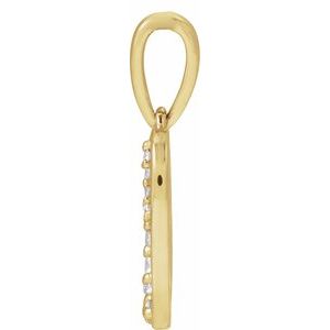 14K Yellow Gold Initial O Round G-H I1 1/10 Ctw Natural Diamond Initial Pendant