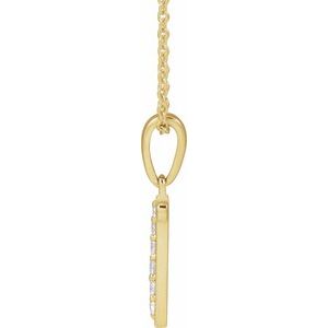 14K Yellow Gold Initial N Round G-H I1 1/10 Ctw Natural Diamond Initial Necklace, Length: 18 In