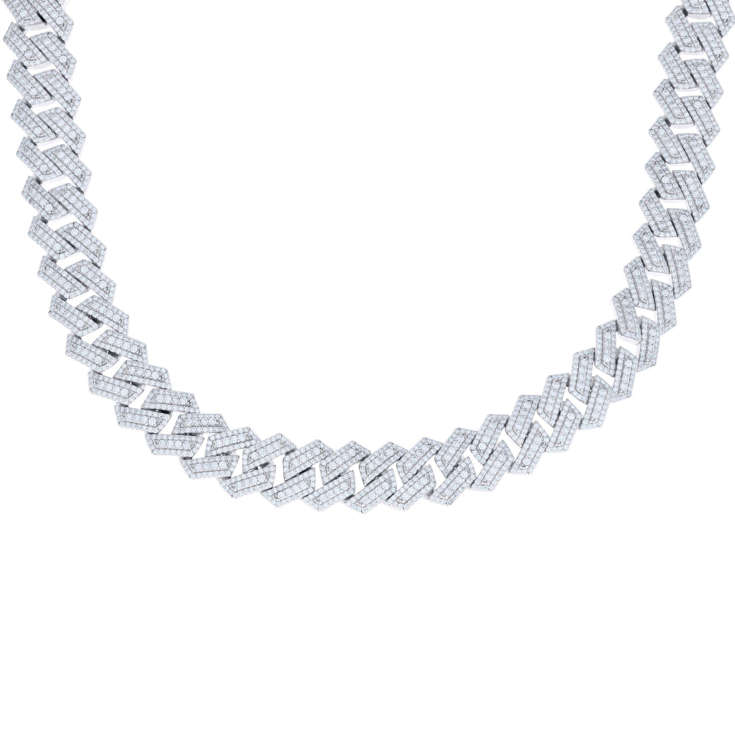 Sterling Silver Moissanite Miami Cuban Chain